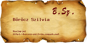 Böröcz Szilvia névjegykártya